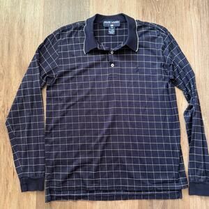 Vintage Ralph Lauren polo sport navy blue plaid womens size M golf preppy